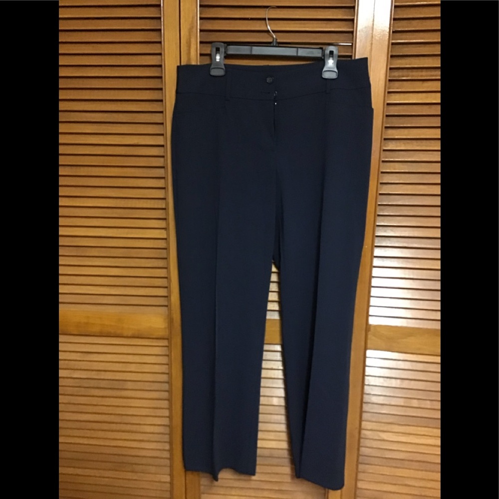 Alfani Navy Blue Straight-Leg Trousers pants